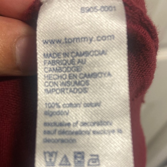 Tommy Hilfiger Red crewneck Sweater size L 100% cotton - Picture 6 of 6